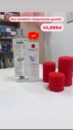 PACK :ISDIN DERMA SOLUTION MICELLAIRE HYDRATANTE 4EN1 400ML+ PAPULEX GEL SOIN INTENSIF 40ML