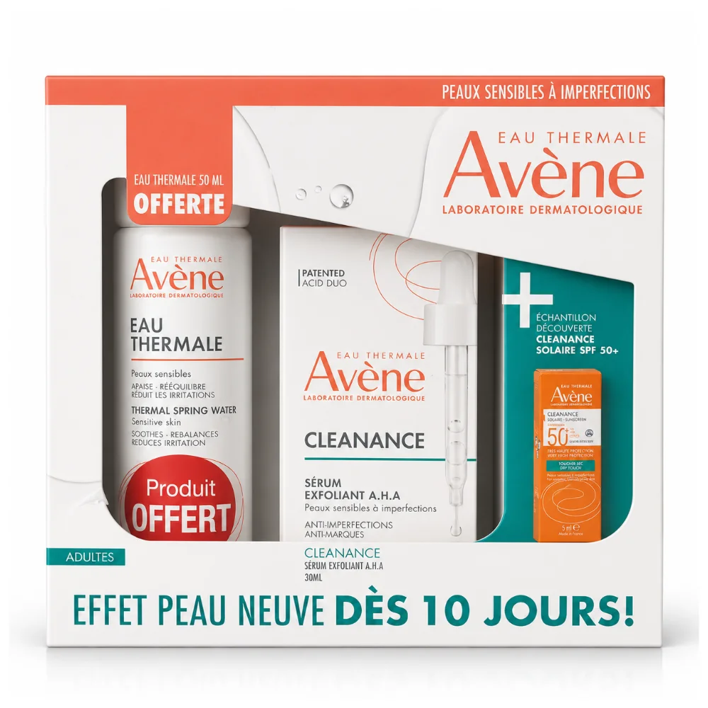 AVENE COFFRET CLEANANCE SERUM AHA+EAU THERMALE 50ML+ECHT 5ML AVENE COFFRET CLEANANCE SERUM AHA+EAU THERMALE 50ML+ECHT 5ML_Bpharma tunisie