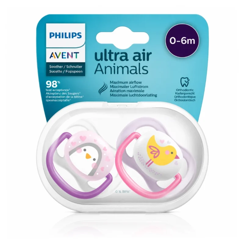 AVENT Sucette Fille Collection Animal 0-6M