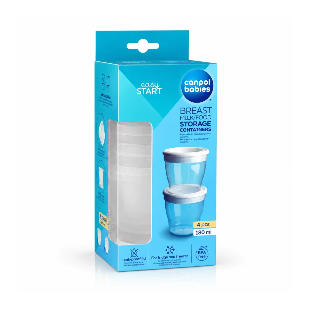 CANPOL BABIES Pots Conservation Lait Nourriture 4x180ml CANPOL BABIES Pots Conservation Lait Nourriture 4x180ml