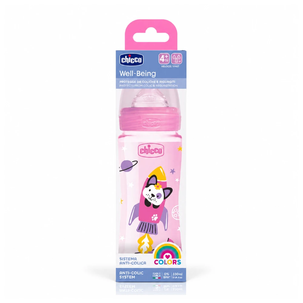 CHICCO Biberon Rose 4M+ 330 ml CHICCO Biberon Rose 4M+ 330 ml