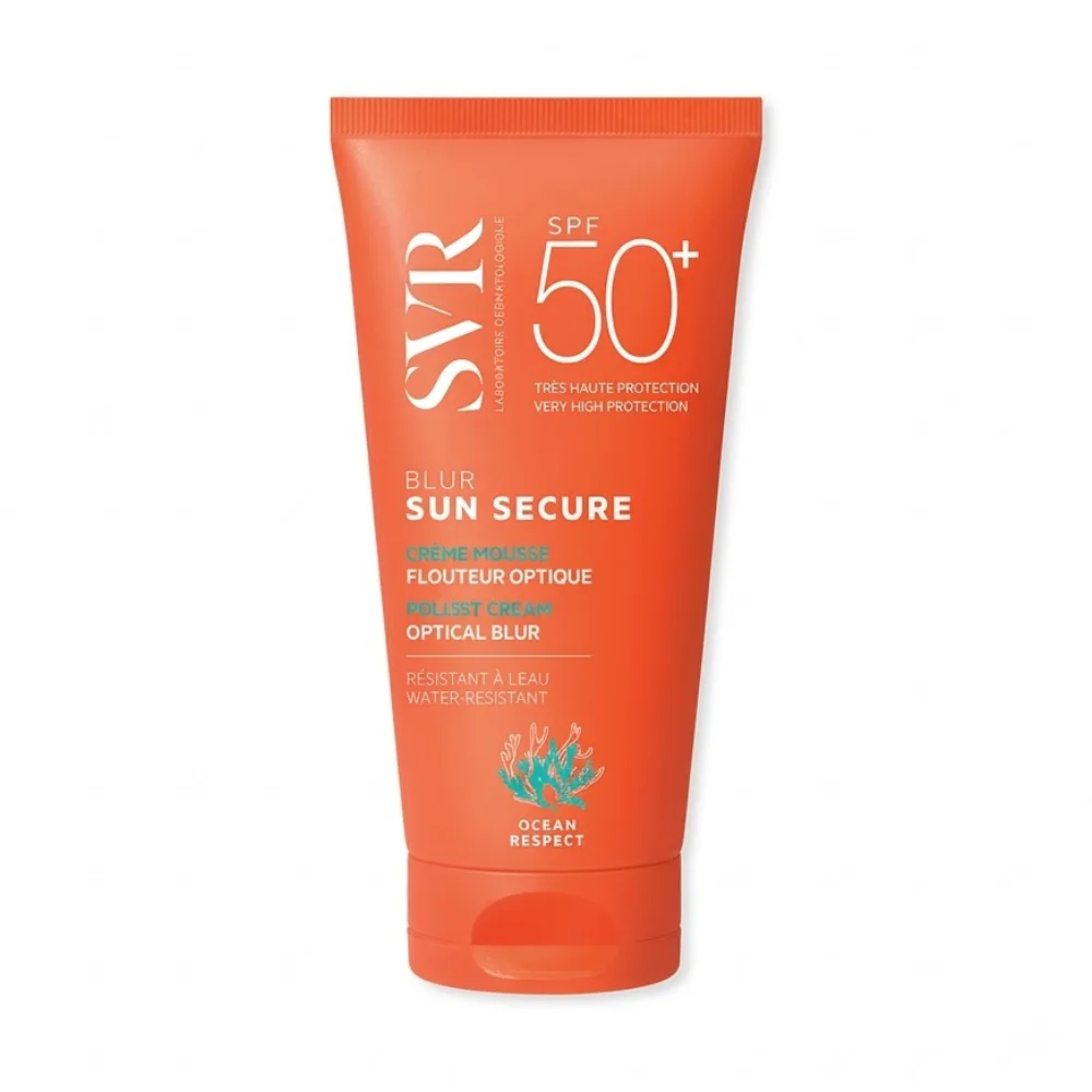 Crème solaire visage invisible SVR Sun Secure Blur SPF50+ effet flouteur Crème solaire visage invisible SVR Sun Secure Blur SPF50+ effet flouteur._Bpharma tunisie