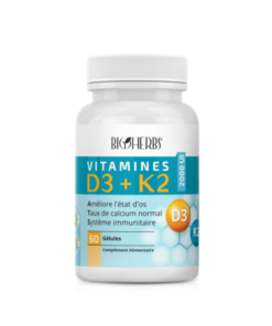 BIOHERBS VITAMINES D3+K2 BOITE DE 60 GÉLULES