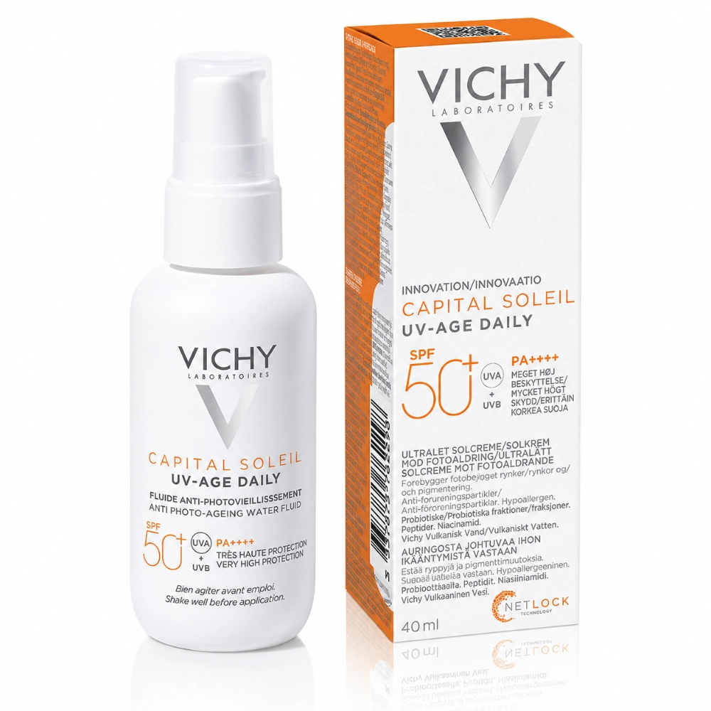 VICHY CAPITAL SOLEIL UV-AGE DAILY FLUIDE ANTI-PHOTOVIEILLISSEMENT SPF50+ 40ML VICHY CAPITAL SOLEIL UV-AGE DAILY FLUIDE ANTI-PHOTOVIEILLISSEMENT SPF50+ 40ML