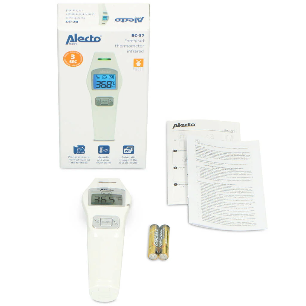 Alecto BC-37 – Thermomètre frontal, infrarouge, blanc