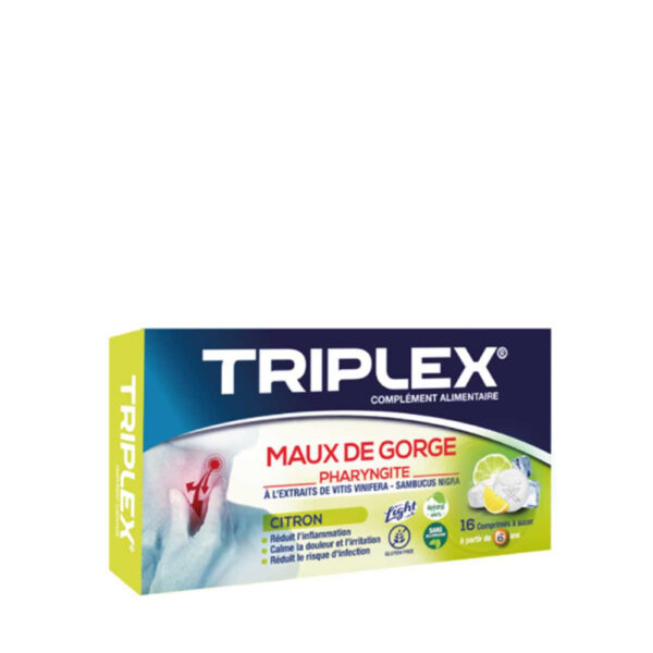 TRIPLEX MAUX DE GORGE CITRON B/16 CP