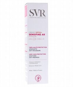 SVR Sensifine AR Crème SPF50+ 50 ml est une très haute protection solaire (filtres UVA et UVB) apaisante anti-rougeurs qui protège, hydrate et apaise.