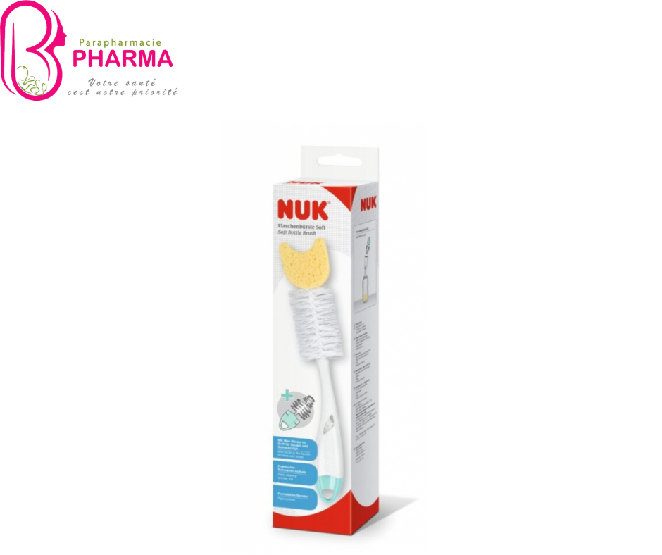 NUK GOUPILLON 2 EN 1 AVEC EMBOUT ÉPONGE