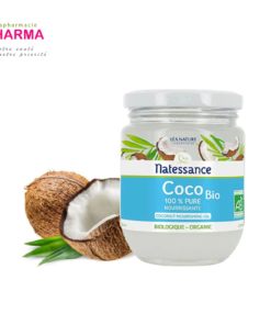 Huile de coco bio Natessance pour peau, cheveux et corps.
