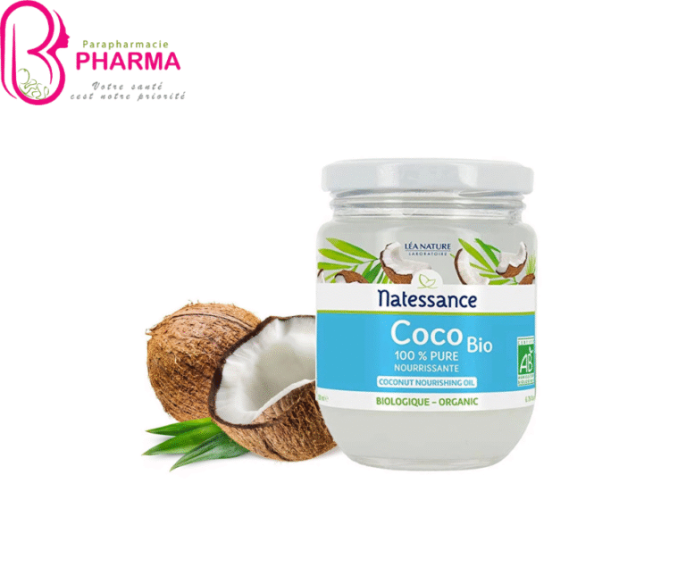 Huile de coco bio Natessance pour peau, cheveux et corps.