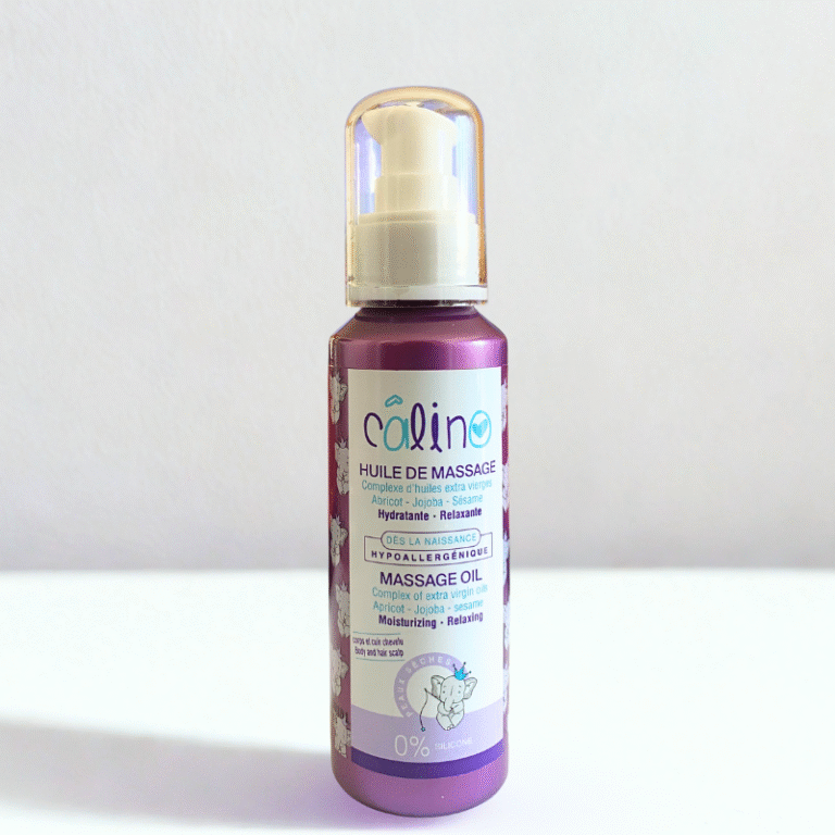 Huile de massage bébé Calino 100ml – hydratante et apaisante pour peau sensible