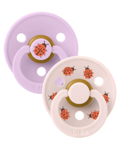 BIBS Sucettes Colour Natural Rubber Ladybug Violet Sky Mix Size 1