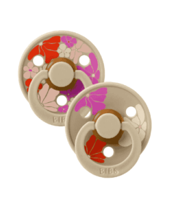 BIBS 2 SUCETTES NATURAL RUBBER MORNING BLOOM LATEX VANILLA MIX SIZE 1