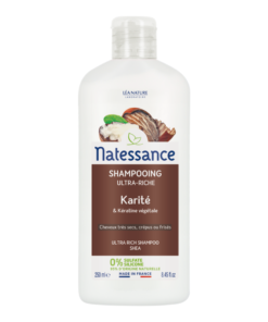 Shampoing karité nourrissant Natessance pour cheveux secs et abîmés