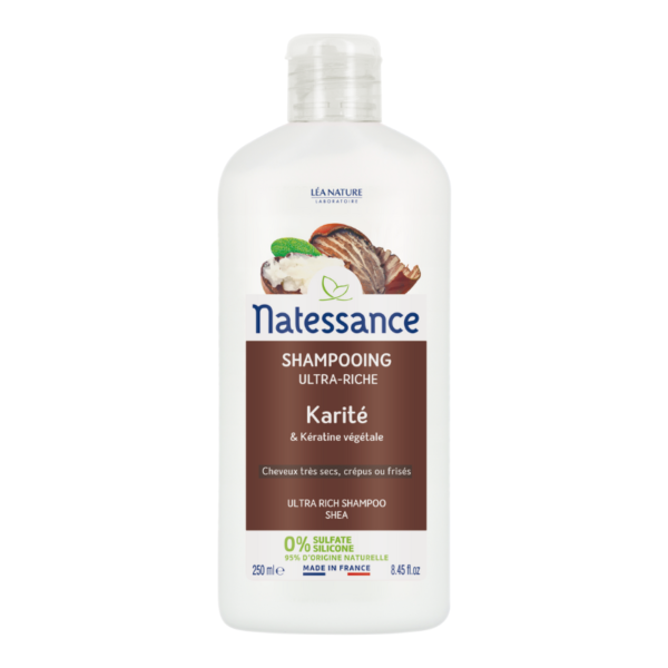 Shampoing karité nourrissant Natessance pour cheveux secs et abîmés