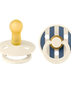 Alternative view of BIBS 02 SUCETTES NATURAL RUBBER IVORY STEEL BLUE MIX SIZE 1