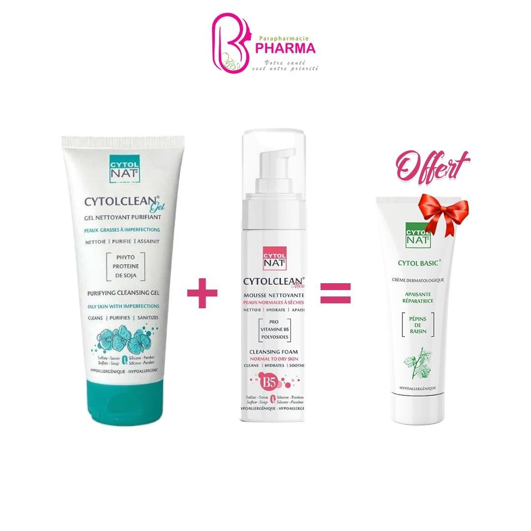 Pack CYTOL Clean : Gel + Mousse Nettoyante + Crème Offerte