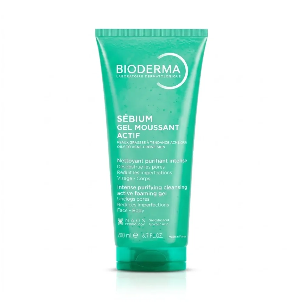 BIODERMA SEBIUM GEL MOUSSANT ACTIF PEAUX GRASSES À TENDANCE ACNÉIQUE 200ML BIODERMA SEBIUM GEL MOUSSANT ACTIF PEAUX GRASSES À TENDANCE ACNÉIQUE 200ML