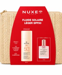 NUXE - FLUIDE SOLAIRE LEGER SPF50 + HUILE FLORALE ET TROUSSE OFFERTES