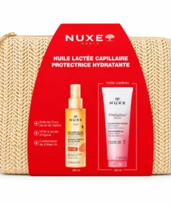 NUXE - HUILE LACTEE CAPILLAIRE PROTECTRICE HYDRATANTE + GELLEE DE DOUCHE 100ML ET TROUSSE OFFERTES
