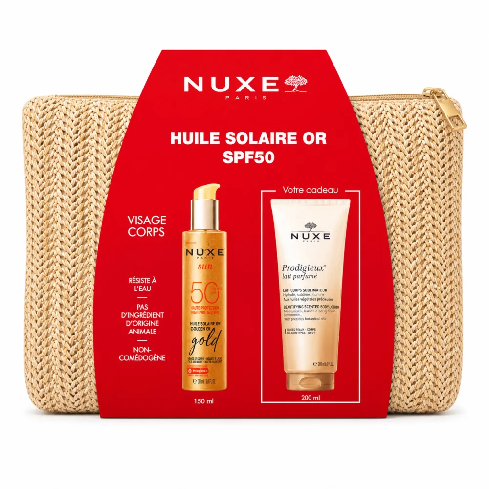 Huile Solaire SPF50+ & Lait de Corps Sublimateur 200ml Offert + Trousse Offerte