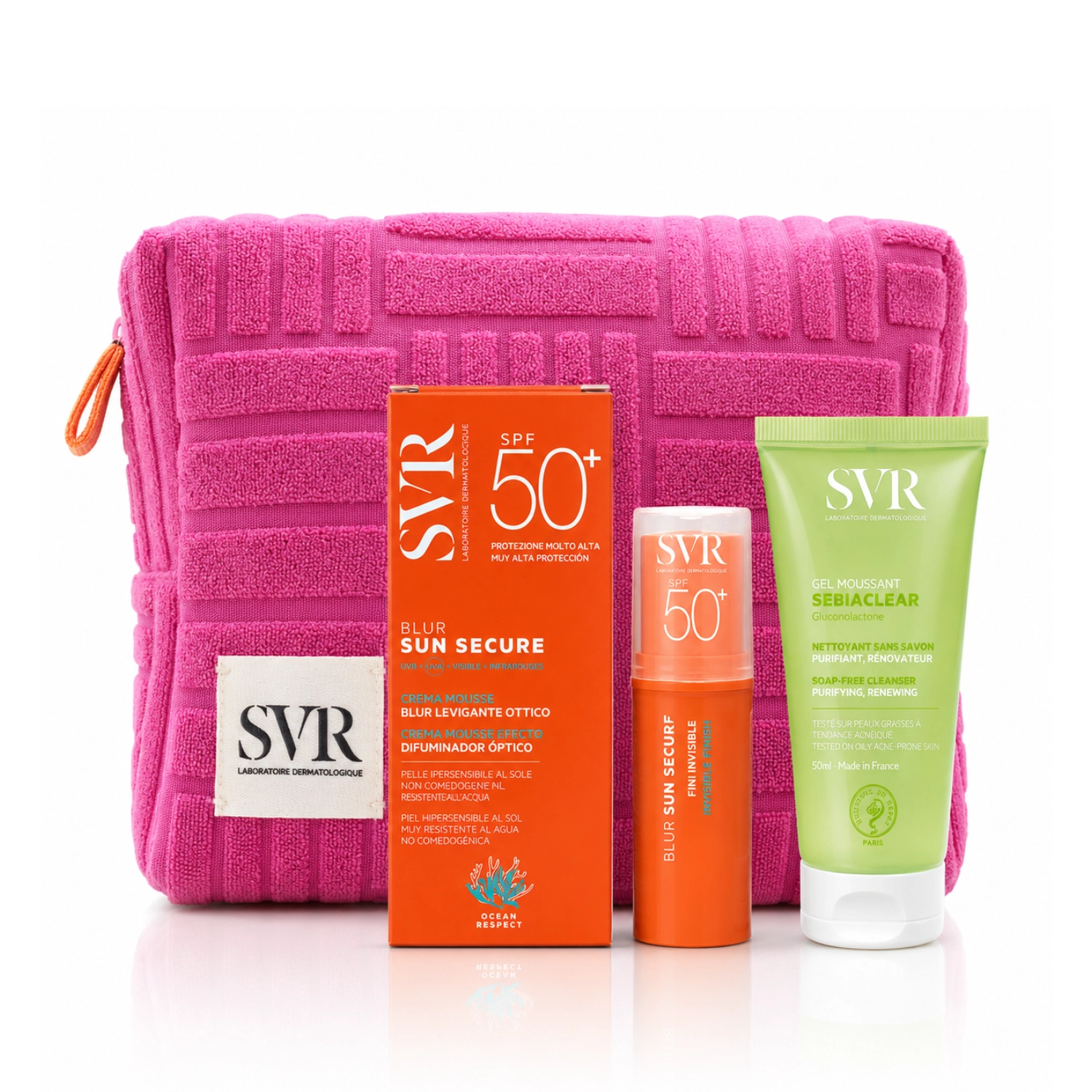 SVR Sun Secure Blur SPF50+ 50ml + Sebiaclear Gel 55ml + Pochette Offerte Bpharma Tunisie