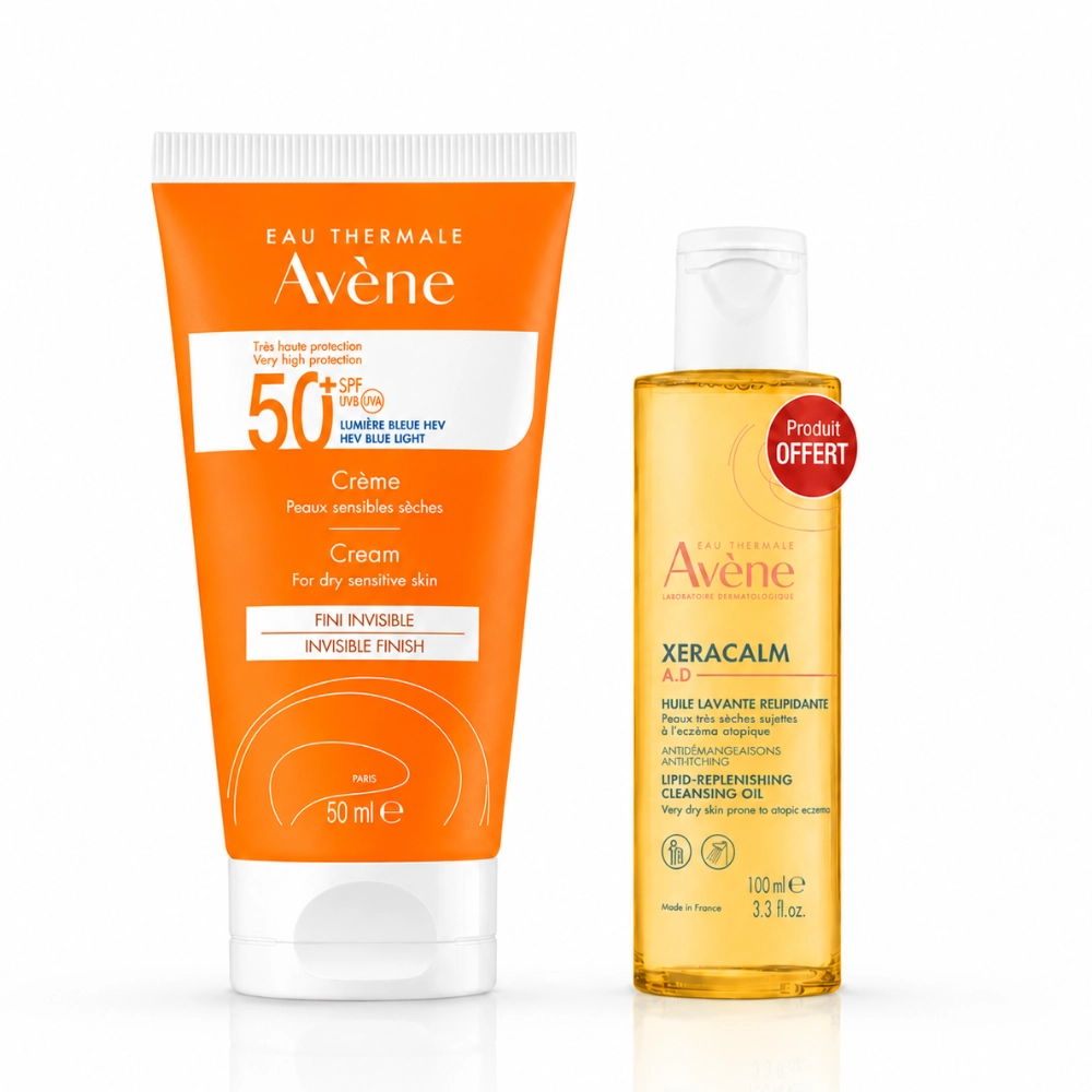 pack solaire Avène spf 50 + xeracalm huile lavante bpharma pack solaire Avène spf 50 + xeracalm huile lavante Bpharma Tunisie