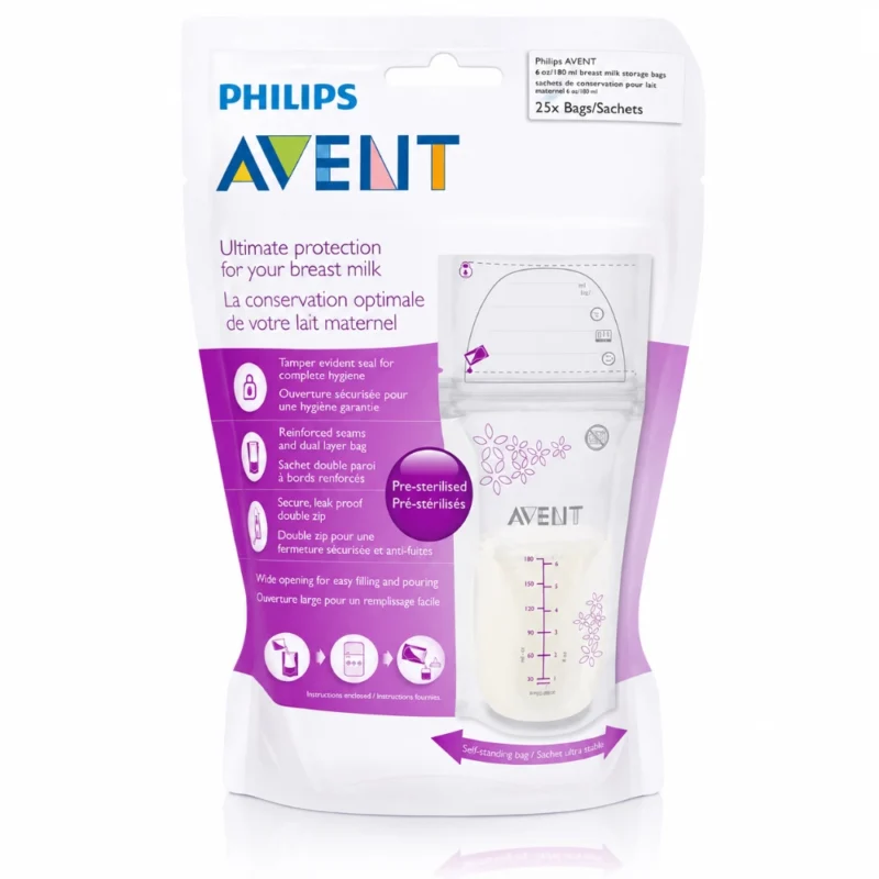 AVENT SACHET DE CONSERVATION LAIT PRESTERILISE 25 PIECES