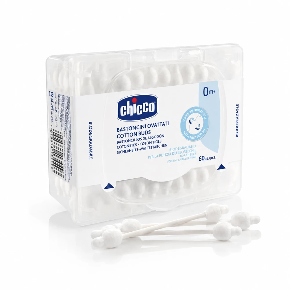 CHICCO BATONNETS OUATES HYGIENIQUES SECURISES 60 PCS CHICCO BATONNETS OUATES HYGIENIQUES SECURISES 60 PCS