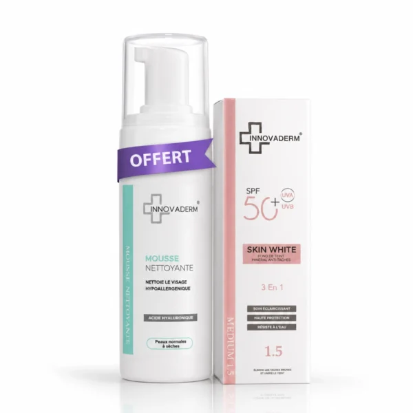 Pack Innovaderm Mousse Nettoyante 150ml + Fond de Teint Ivory SPF50+