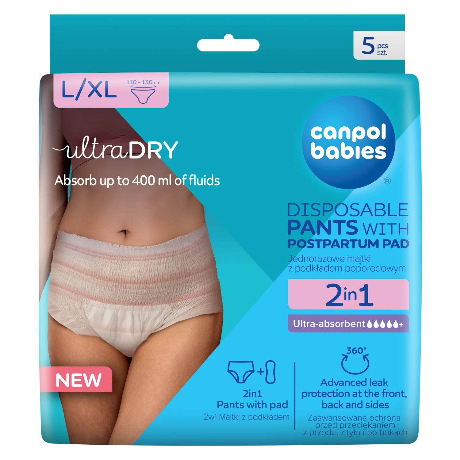 CANPOL BABIES 5 CULOTTES JETABLES 2EN1 RESPIRANTES ET ULTRA-ABSORBANTES 78/012